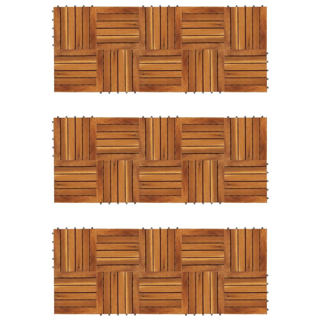 Vidaxl Terrace Tiles Vertical Mönster 30 x 30 cm Acacia Set av 30