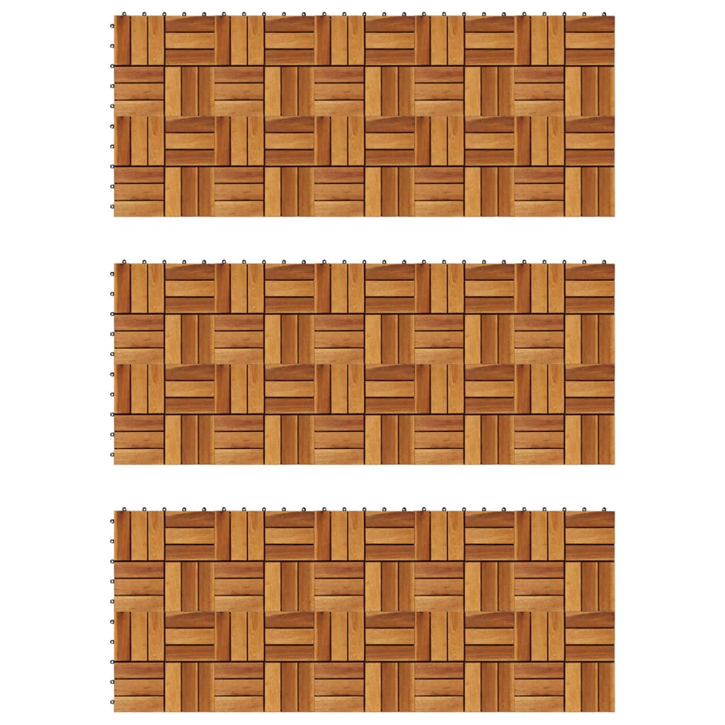 VidaXL Terrastegels 30 x 30 cm Acacia set van 30