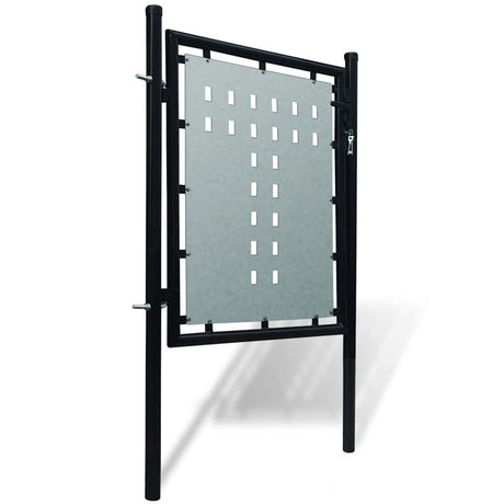 Vidaxx schwarzes eintüriges Zauntor 100x75 cm
