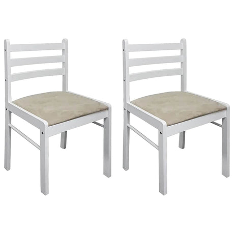 Vidaxl eetkamerstoelen 2 st massief rubberwood en fluweel wit