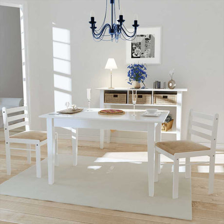 Vidaxl eetkamerstoelen 2 st massief rubberwood en fluweel wit