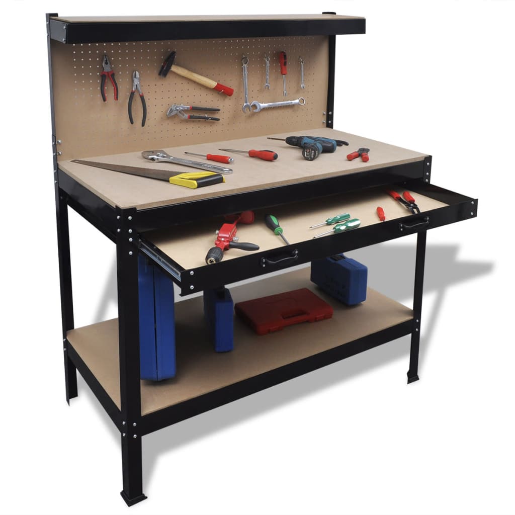 Vidaxl Workbench mit Suspensionsbehörde und Schublade