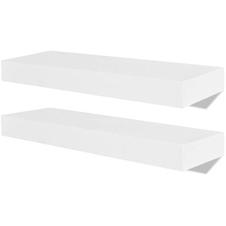 Vidaxl wandplanken mdf zwevend voor boeken dvd wit 2 st