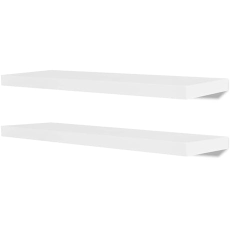 Vidaxl wandplanken mdf zwevend voor boeken dvd wit 2 st