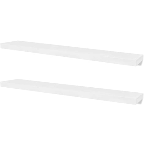 Vidaxl wandplanken mdf zwevend voor boeken dvd wit 2 st