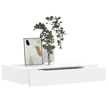 Vidaxl wandschap met lade zwevend mdf wit