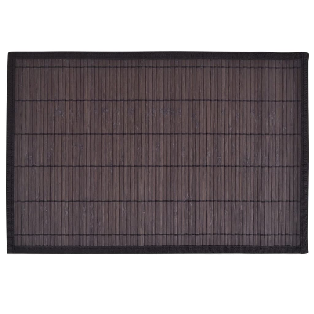 Vidaxl 6 Placemats bambu 30 x 45 cm mörkbrun