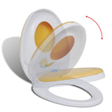 Vidaxl toilet seat for adults children soft-close white and yellow