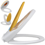 Vidaxl toilet seat for adults children soft-close white and yellow