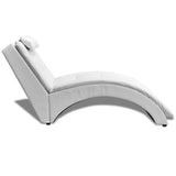Vidaxl chaise longue met kussen kunstleer wit