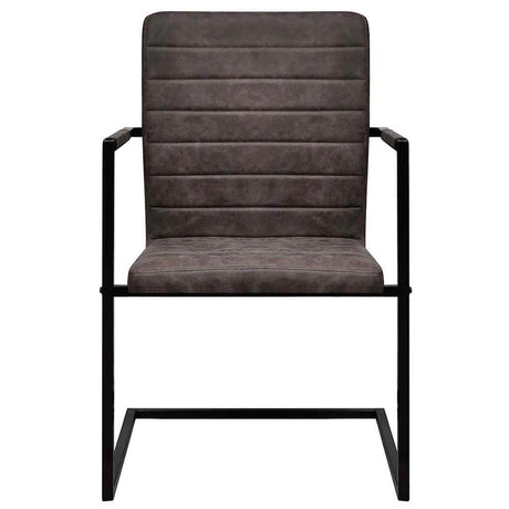 Vidaxl eetkamerstoelen 2 st kunstleer donkerbruin