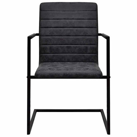 Vidaxl eetkamerstoelen 2 st kunstleer zwart