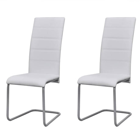 Vidaxl eetkamerstoelen 2 st kunstleer wit