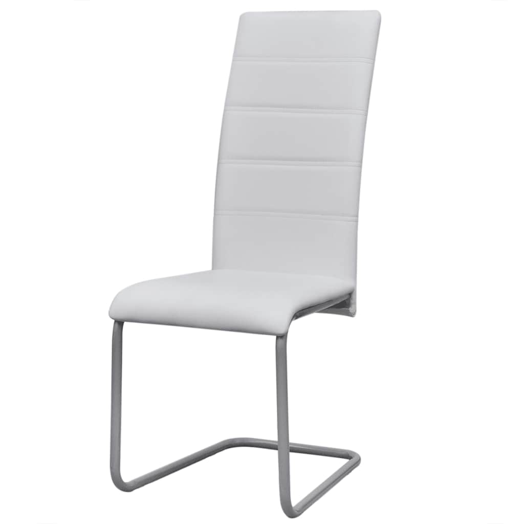 Vidaxl eetkamerstoelen 2 st kunstleer wit