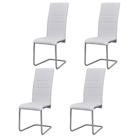 Vidaxl eetkamerstoelen 4 st kunstleer wit