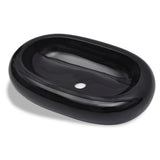 Vidaxl Washbe, Keramik, Oval, Schwarz