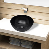 VIDAXL WASHBAIN, Keramik, rund, schwarz 325 mm