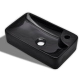 Vidaxl -Spüle mit Tap -Loch, Keramik, schwarz