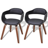 Vidaxl eetkamerstoelen 2 st gebogen hout en kunstleer