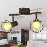Vidaxl Deckenlampe mit 2 LEDs Industrial Style Schwarz