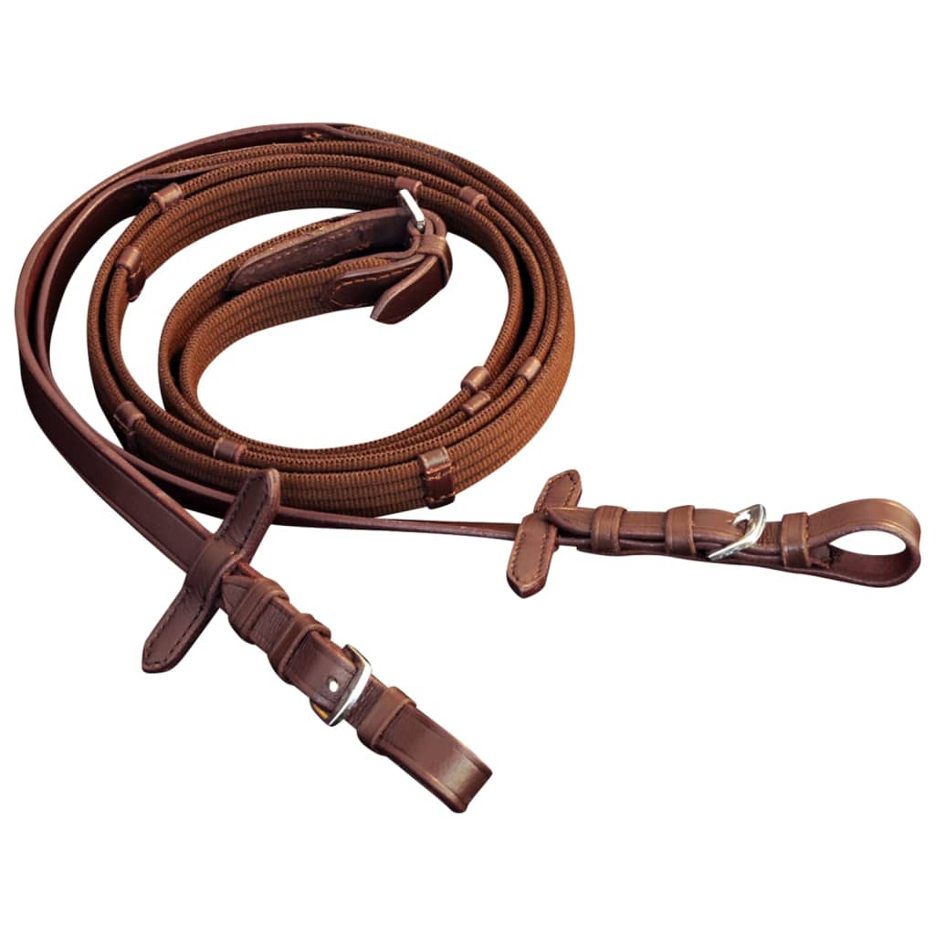 Vidaxl Bridle Leather med kombinert nesebånd, tøyler og litt brun cob