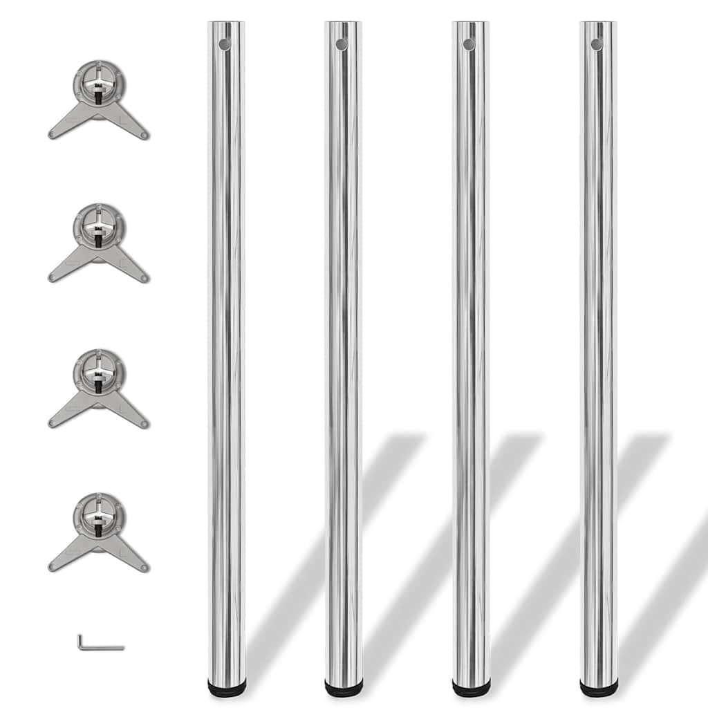Vidaxl tafelpoten in hoogte verstelbaar chroom 1100 mm 4 st