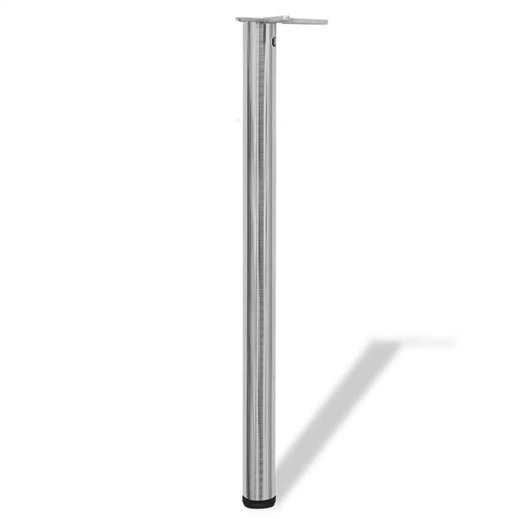 Vidaxl tafelpoten in hoogte verstelbaar geborsteld nikkel 870 mm 4 st