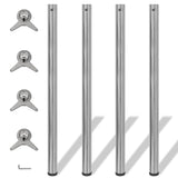 Vidaxl tafelpoten in hoogte verstelbaar geborsteld nikkel 1100 mm 4 st