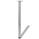 Vidaxl tafelpoten in hoogte verstelbaar geborsteld nikkel 870 mm 4 st