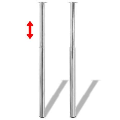 Vidaxl tafelpoten telescopisch 710-1100 mm chroom 2 st