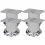 Vidaxl bankpoten rond chroom 60 mm 4 st