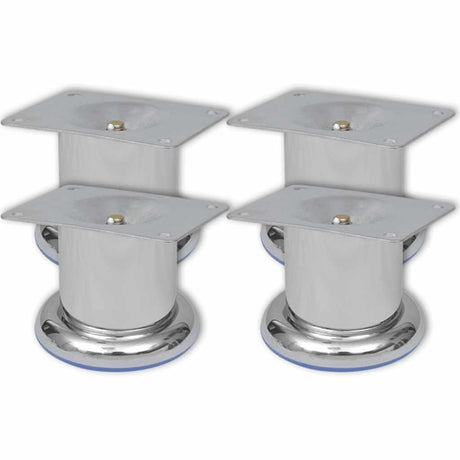 Vidaxl bankpoten rond chroom 60 mm 4 st