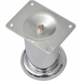 Vidaxl bankpoten rond chroom 60 mm 4 st
