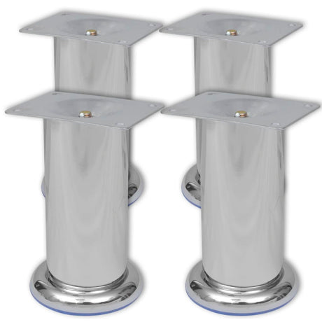 Vidaxl bankpoten rond chroom 120 mm 4 st