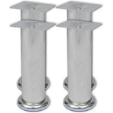 Vidaxl bankpoten rond chroom 180 mm 4 st