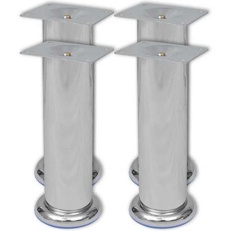 Vidaxl bankpoten rond chroom 180 mm 4 st