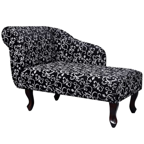 Vidaxl chaise longue stof zwart en wit