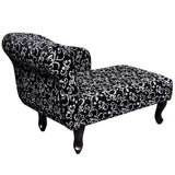 Vidaxl chaise longue stof zwart en wit