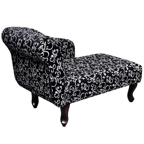 Vidaxl chaise longue stof zwart en wit