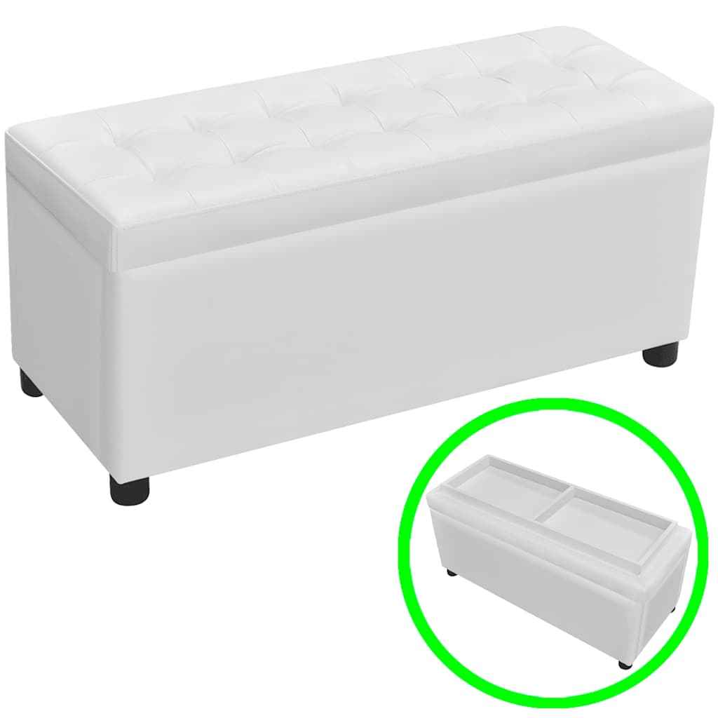 Vidaxl opberghocker kunstleer wit