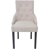 Vidaxl eetkamerstoelen 2 st stof crèmegrijs