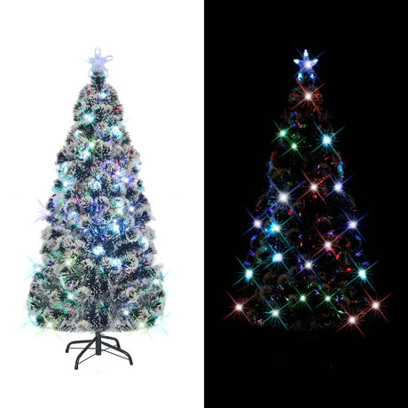 VIDAXL -Weihnachtsbaum mit LED und Standard 210 cm Faser -Optik