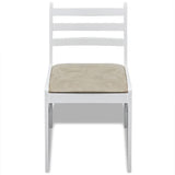 Vidaxl eetkamerstoelen 6 st massief hout en fluweel wit