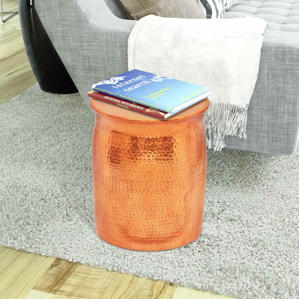 Vidaxl krukje bijzettafeltje gehamerd aluminium brons koperkleurig