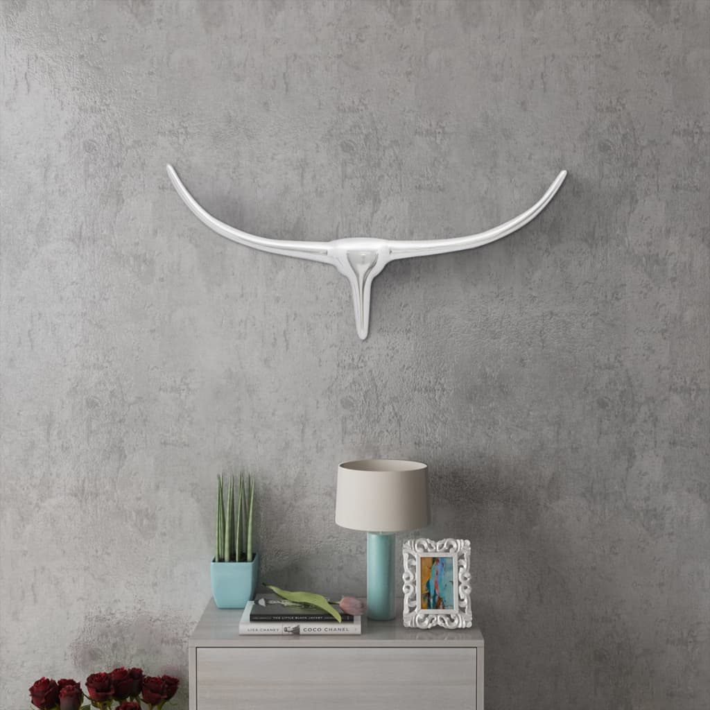 Vidaxl Bull's Head for the Wall Aluminium 72 cm silverfärgad