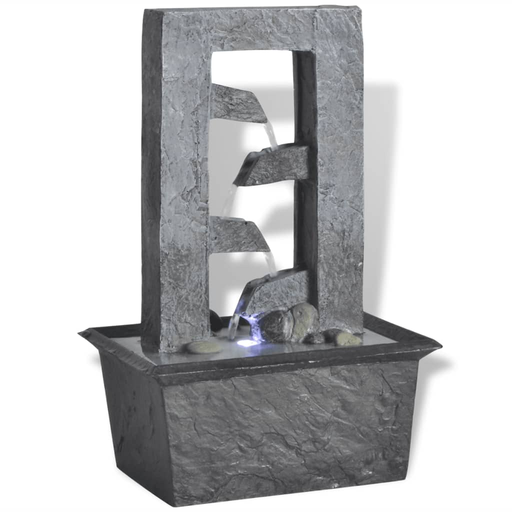 Vidaxl Innenbrunnen mit LED -Licht Polyresin