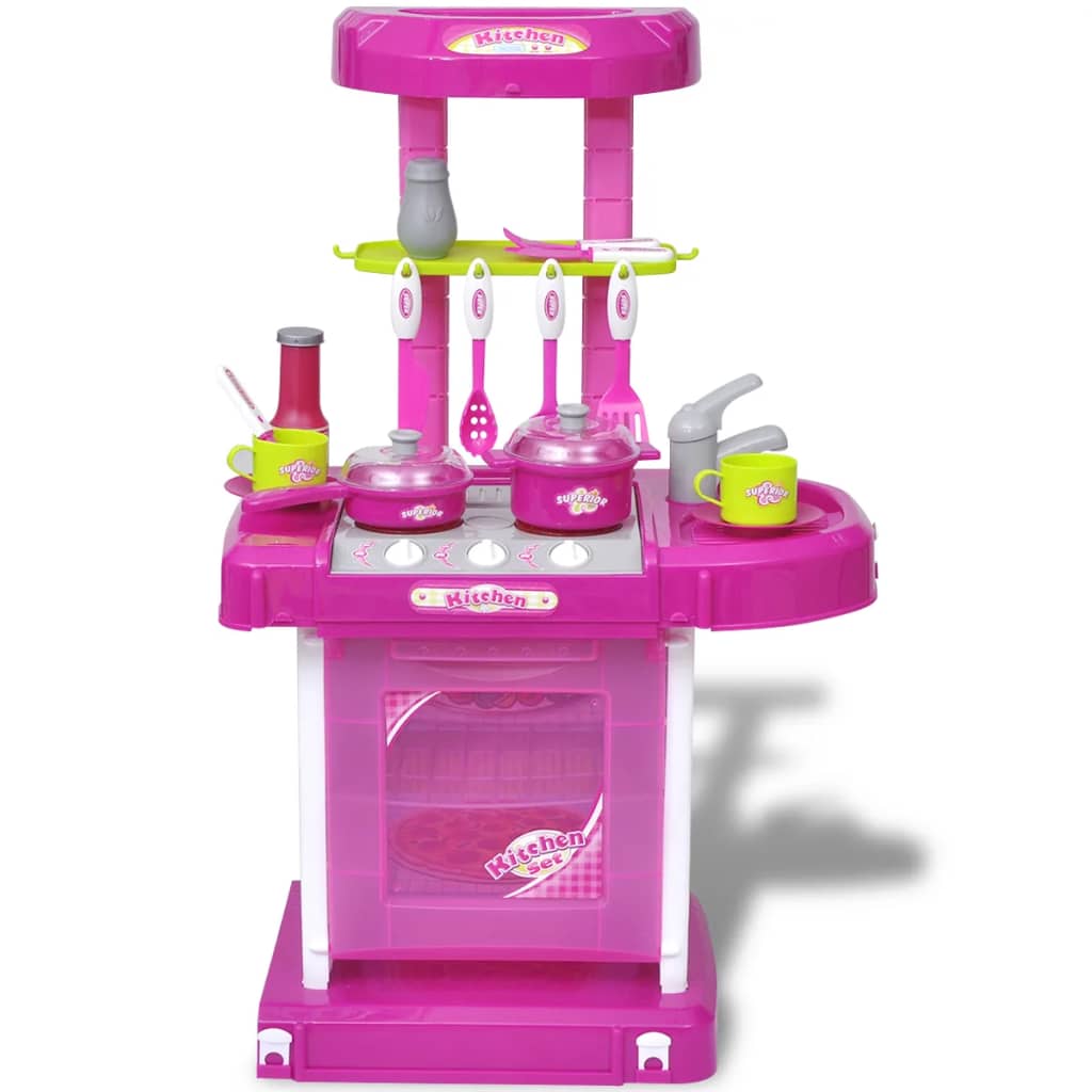 Vidaxl Children's Play Kitchen with Lights Effects sono rosa