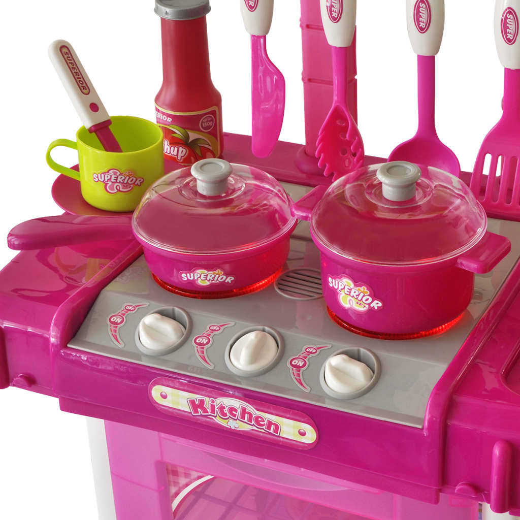 Vidaxl Children's Play Kitchen with Lights Effects sono rosa