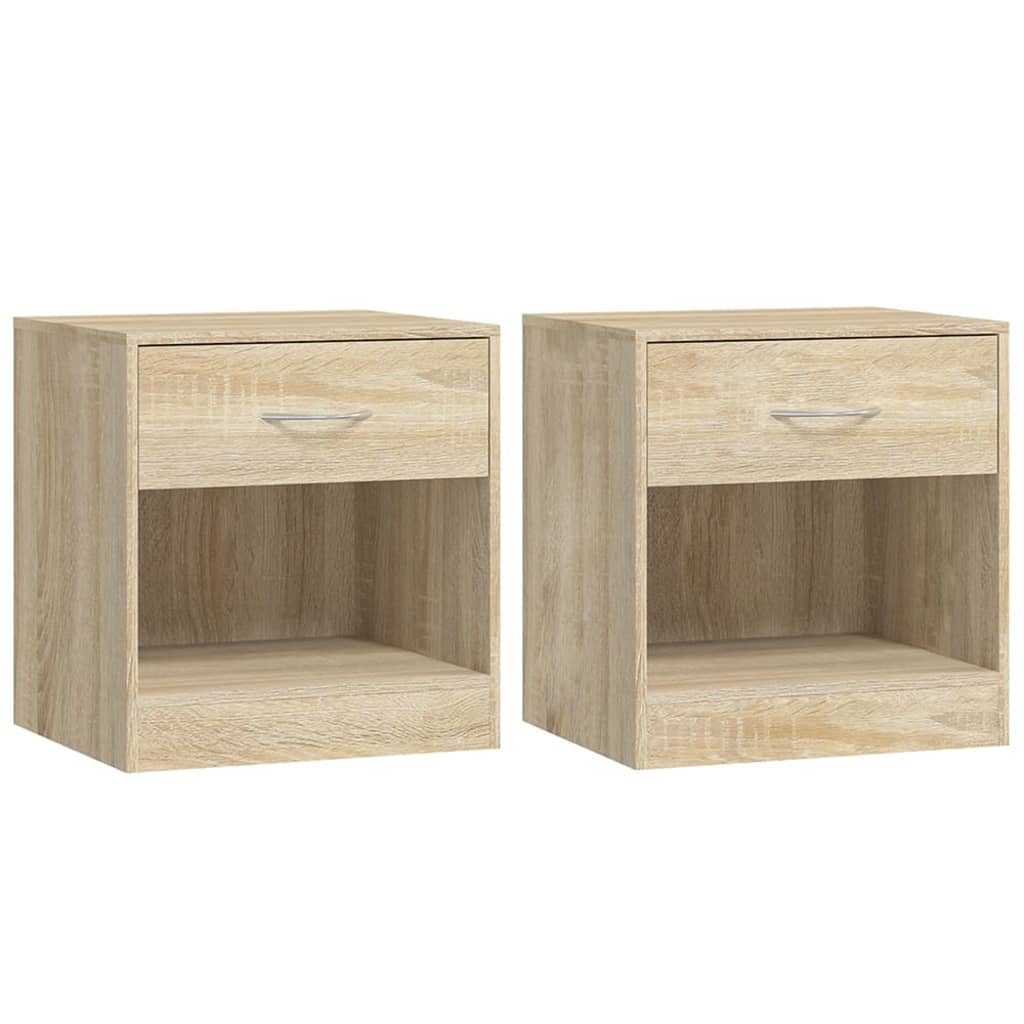 Vidaxl nachtkastje met lade eikenkleur 2 st