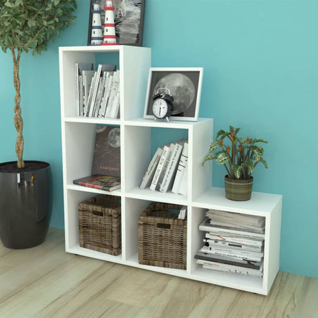 Vidaxl boekenkast presentatiemeubel trapvormig 107 cm wit
